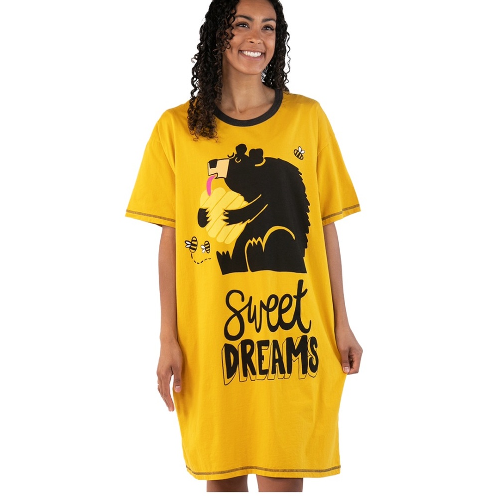 Lazy One Sweet Dreams Bear Alaska Sleep Night Shirt O/S
